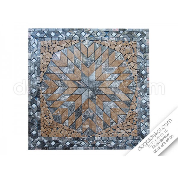 90 x 90  Mermer Mozaik Göbek Dekor -DT1041